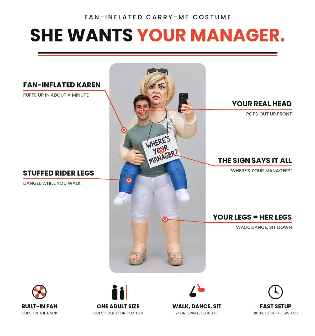 Karen Carry-Me™ Inflatable Costume.