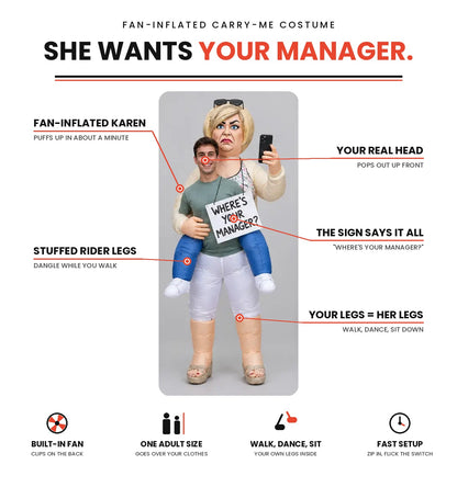 Karen Carry-Me™ Inflatable Costume.